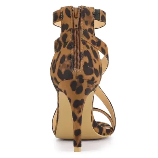 Allegra K Women's Zipper Ankle Strap Stiletto Sandals image {3}