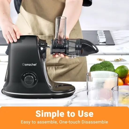 Masticating Juicer, Slowe Cold Press Juicer with 7 Spiral Masticating, Reverse Function, Juicer Machines with Food Grade Anti-oxidation Materials image {7}