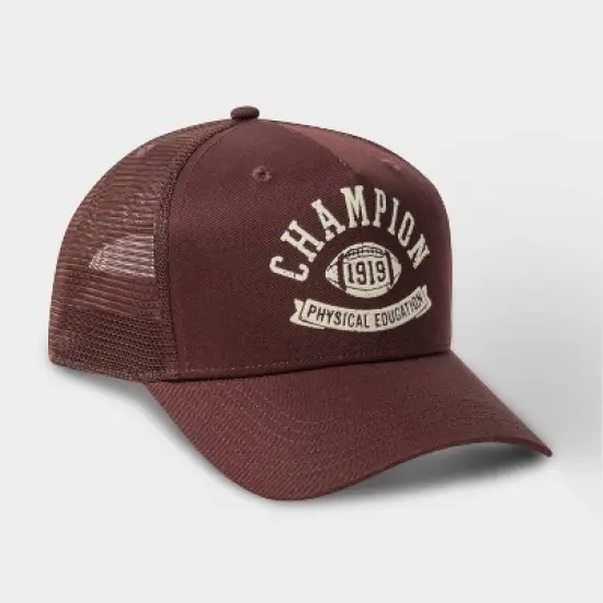 Champion Adult Phys Ed Twill Trucker Hat - Maroon image {2}