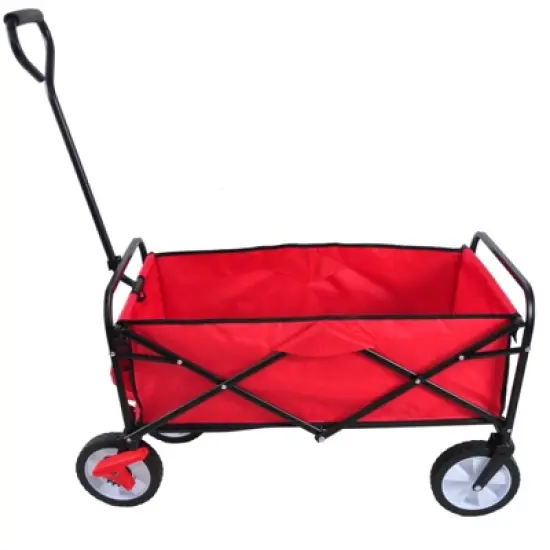 DSVIMOY Portable Folding Beach Wagons with Wheels, Portable Carts with Handle, Red, 40.55"*21.26"*46.46" image {5}