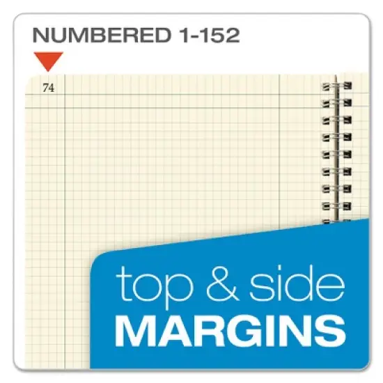 Ampad Computation Book, Quadrille Rule (4 sq/in), Brown Cover, (76) 11.75 x 9.25 Sheets image {5}