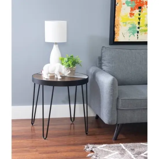 Rivendell Side Table Walnut/White - Linon image {1}
