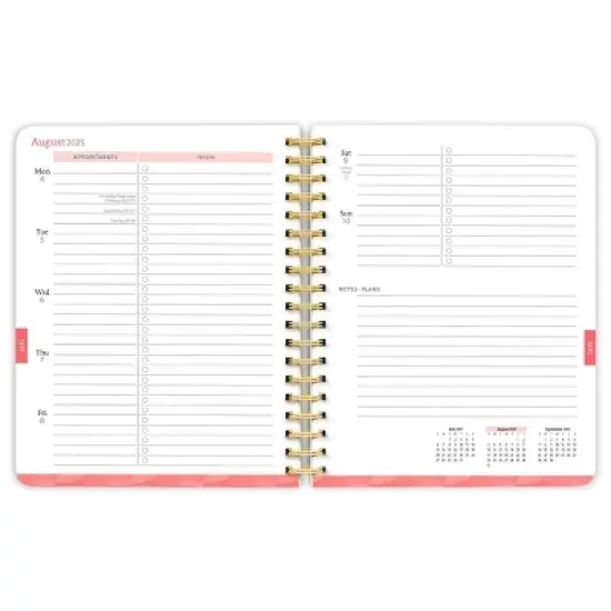 Plato Crackled Blush Desk Planner with Foil Stamped Cover July 2025 - December 2026 image {2}