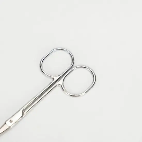 Unique Bargains Curved Head Stainless Steel Vibrissa Scissors Silver Tone 3.5" x 1.8" 1 Pc image {2}