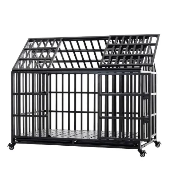 52" Heavy Duty Dog Crate Large Dog cage Strong Metal Dog Kennels and Crates for Large Dogs image {11}