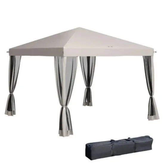 Resenkos Patio Garden Pergola, Pergola Canopy,10' x 10' Pop Up Canopy Tent with Netting,Screen House Room with Carry Bag, image {11}