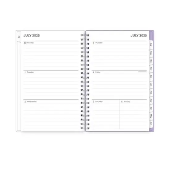 Blue Sky 5"x8" 2025-2026 Weekly/Monthly Wirebound Planner Printed Purple Block image {4}