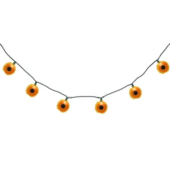 Northlight Sunflower Patio Light Set - 6' Green Wire - 10ct image {3}