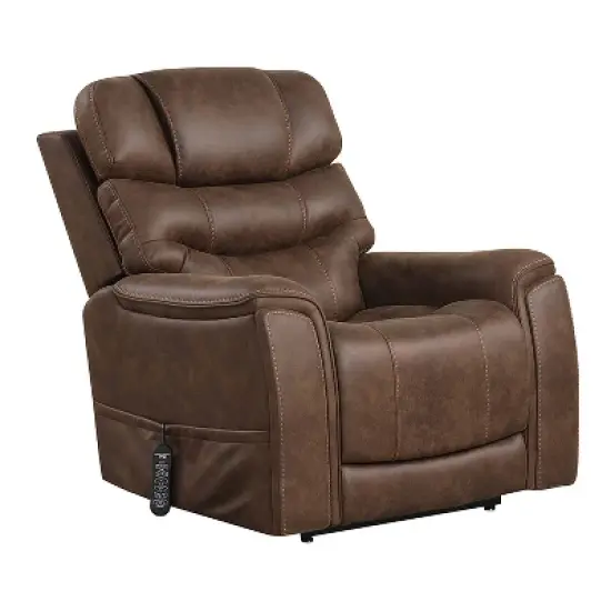 HOMES: Inside + Out Leafstorm Powered Lift Chair Recliner with Adjustable Headrest Walnut image {7}