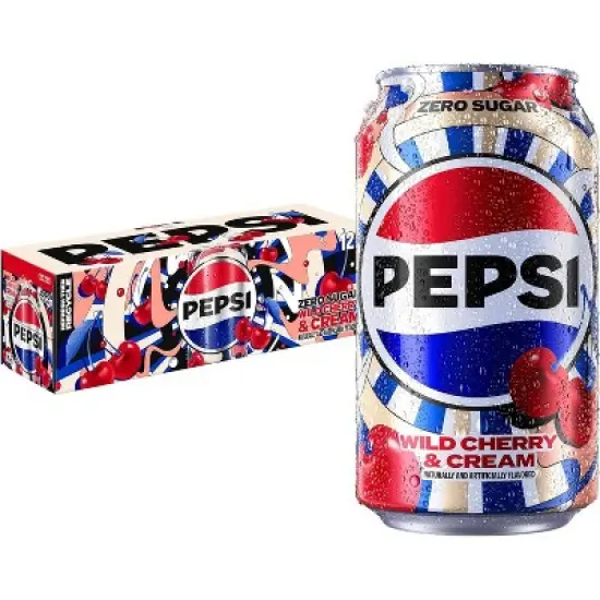 Pepsi Wild Cherry & Cream Zero Sugar Soda - 12pk/12 fl oz Cans image {8}