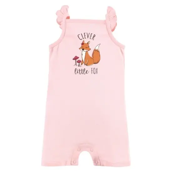 Touched by Nature Infant Girl Organic Cotton Rompers, Woodland Alphabet image {2}