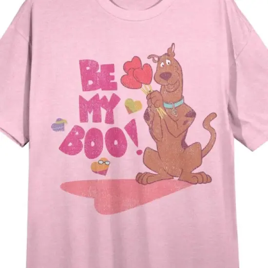 Scooby Doo Be My Boo Women's Pink Short Sleeve Crew Neck Sleep Shirt image {1}