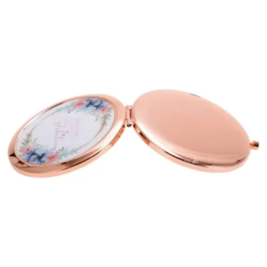 Unique Bargains Elegant Makeup Mirror Rose Gold Tone 1 Pc image {4}