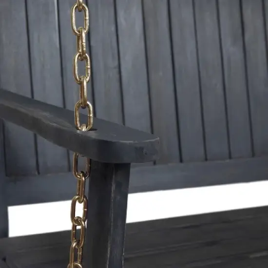 TIRAMISUBEST Stylish Porch Swing with Acacia Wood and Metal image {8}