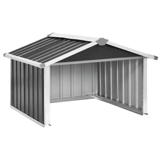 vidaXL Garden Shed Anthracite Galvanized steel Medium Durable image {9}
