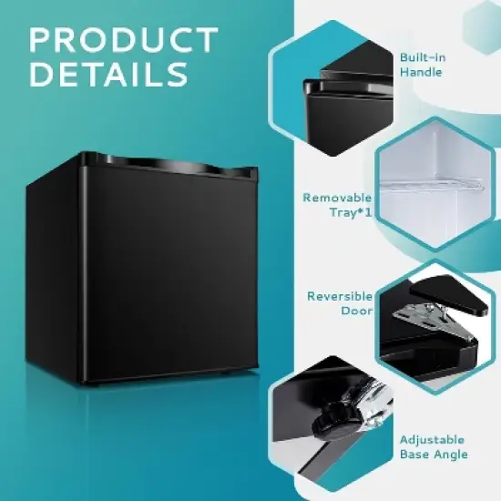 Simzlife 1.1/2.1/3.0 cu. ft. Upright Freezer, Mini Dorm Freezer with Reversible Single Door, Temperature Control, 2 Shelves, Low Noise, Black/Silver image {5}