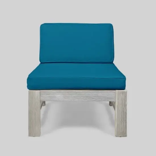 5pc Santa Ana Acacia Wood Patio Sofa Sectional Set - Christopher Knight Home image {4}