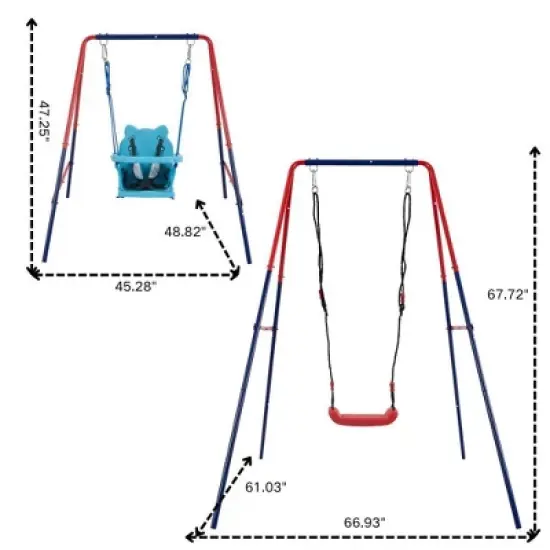 Luupatchy 2 In 1 Baby Swing Mental Plastic Safe Swing Set image {2}