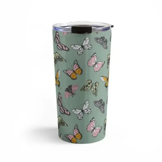 Emanuela Carratoni Wild Butterflies 20 oz Stainless Steel Travel Mug - Deny Designs image {4}