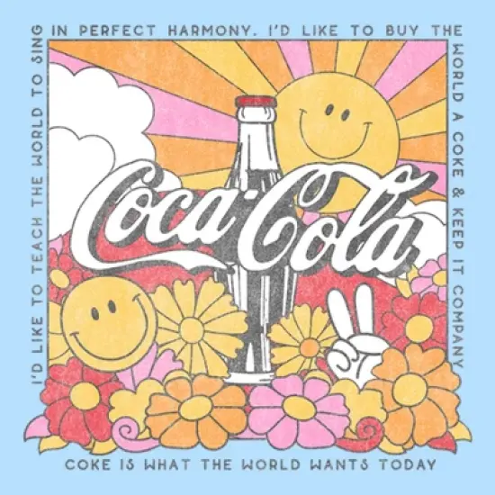 Men's Coca Cola Unity Square Lyrics Logo T-Shirt image {1}