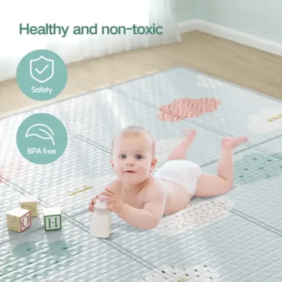 Fodoss Baby Playpen with Mat &ndash; 59x59in Safety Play Yard for Babies & Toddlers, Indoor & Outdoor Activity Center, Toddler Fence image {3}