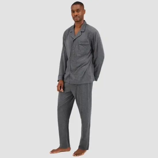 Hanes Premium Men's Knit Long Sleeve Pajama Set 2pc image {4}