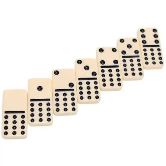 WE Games Double Twelve Dominoes - Ivory Colored Tiles, Thick Size image {5}