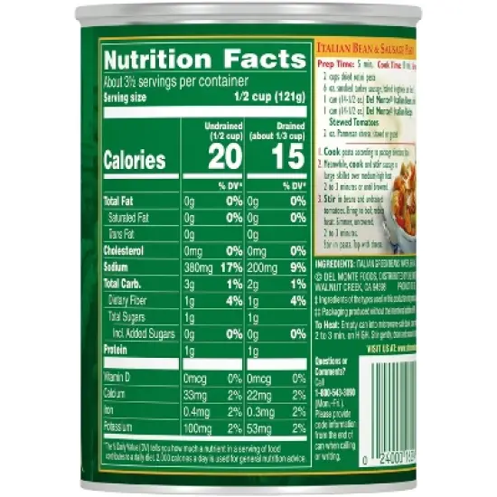 Del Monte Cut Italian Green Beans - 14.5oz image {2}