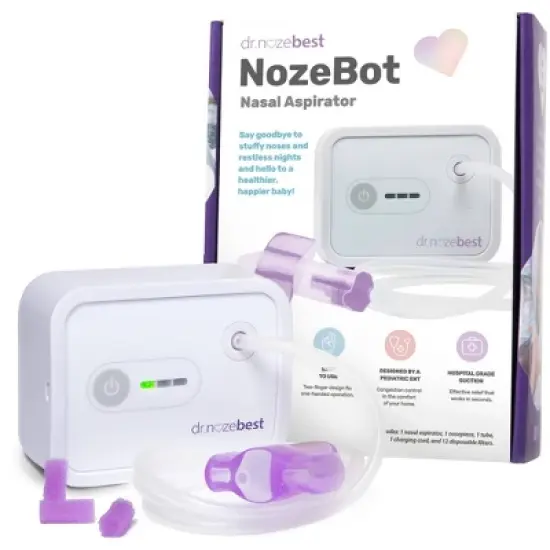 Dr. Noze Best NozeBot Baby Aspirator - Pediatric ENT-Designed Relief for Severe Congestion - Battery image {8}