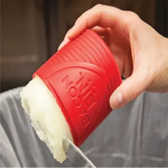 Talisman Designs Bacon Bin Silicone Grease Container with Strainer, 1 cup, Red image {1}