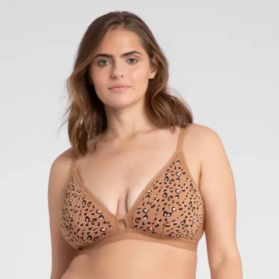 All.You. LIVELY Women's Leopard Print Busty Mesh Trim Bralette - Camel image {5}
