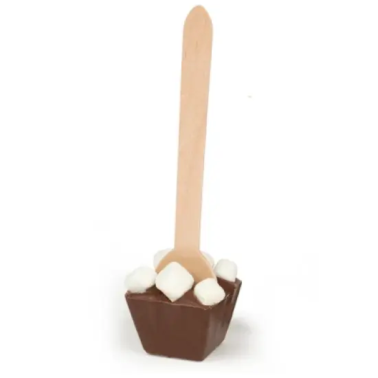 12 Pcs Christmas Hot Chocolate Spoons Milk Chocolate Mini Marshmallows - Happy Holidays image {1}