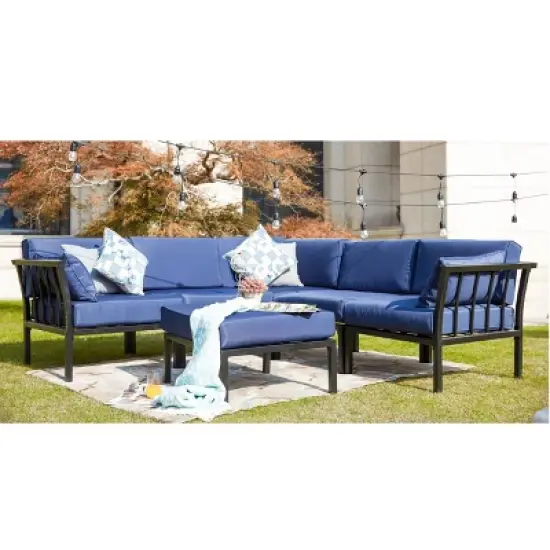 6pc Sectional Sofa Patio Conversation Set - Patio Festival
 image {17}