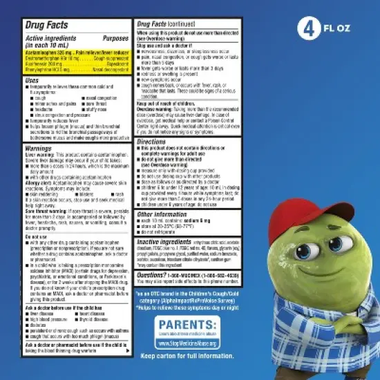 Mucinex Children's Multi-Symptom Cold and Sore Throat Relief Liquid - Very Berry - 4 fl oz image {3}