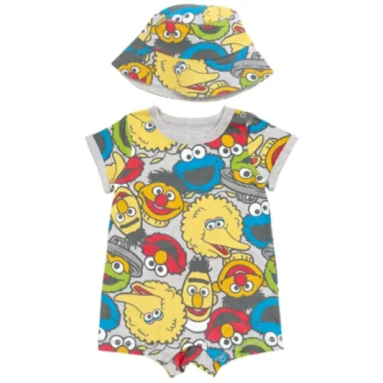 Sesame Street Elmo Cookie Monster Big Bird Romper and Sunhat Newborn to Toddler image {10}