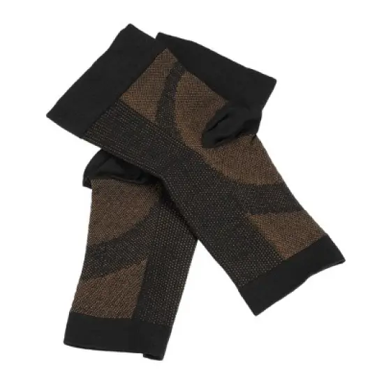 Unique Bargains Ankle Support Swelling Eases Foot Sleeve Brace Black Brown 1 Pair image {4}
