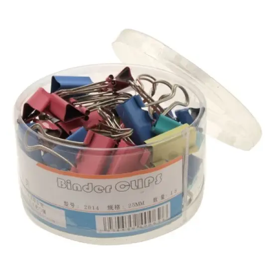 Unique Bargains Office Home Metal Paper Binder Clips 48 Assorted Color 25mm Width image {3}