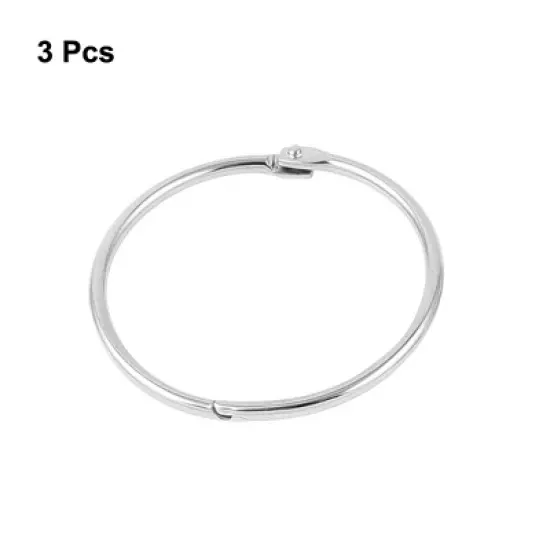 Unique Bargains Office Book Hoops Scrapbook Album DIY Binder Loose Leaf Ring 3 Pcs image {1}