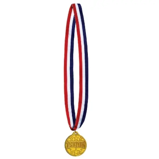 Beistle Participation Medal w/Ribbon, 30" w/2" Medal, (6/Pkg) Multicolored image {2}
