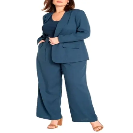 ELOQUII Women&rsquo;s Plus Size Wide Leg Linen Pant image {2}