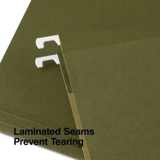 Staples Recycled Reinforced Hanging File Folders 5-Tab Lgl Std Gn 25/BX 726595 image {3}