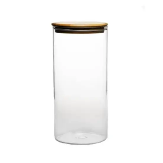 Amici Home Yosemite Glass Canister, Food Storage Jar with Airtight Seal Wood Lid, Modern Design Jar for Dry Food, Tea, Coffee, Spices image {5}