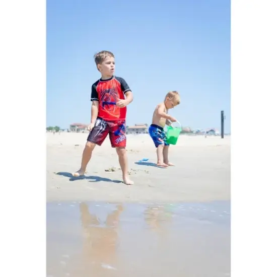 Marvel Avengers Hulk Spider-Man Boys Rash Guard and Swim Trunks Outfit Set Toddler to Big Kid image {1}