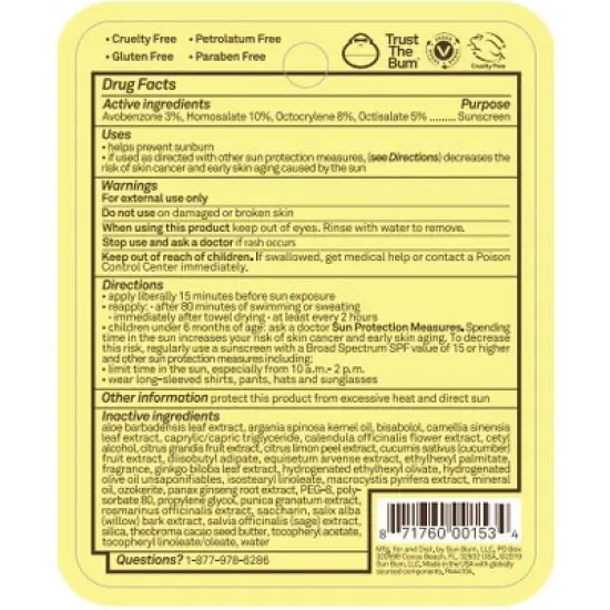 Sun Bum Watermelon Lip Balm - SPF 30 - 0.15oz image {3}