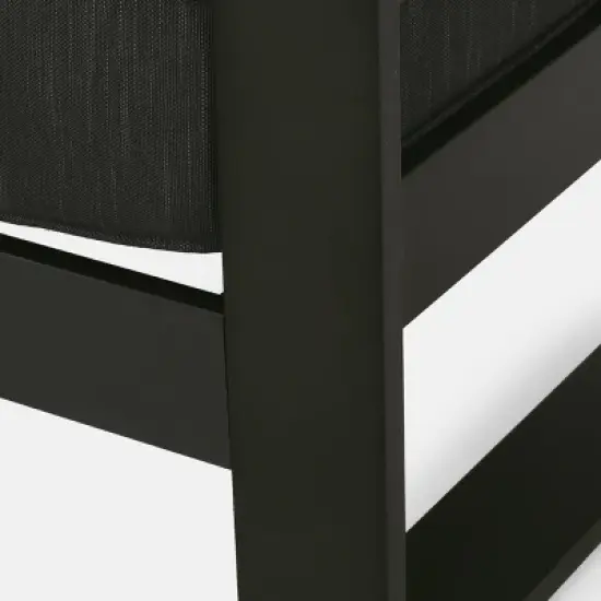 Christopher Knight Home Maya Bay Aluminum Outdoor Patio Loveseat with Cushions Black/Dark Gray image {8}