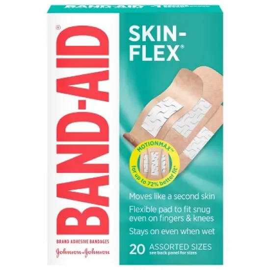 Band Aid Skin Flex Assorted Sizes Adhesive Bandages 20 ea image {6}