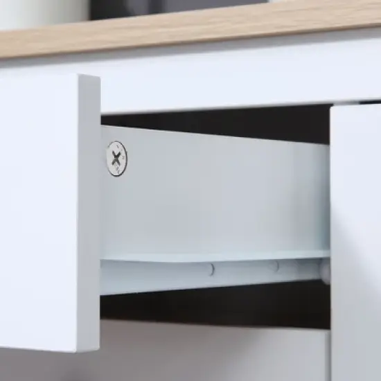 HOMCOM Buffet Cabinet, Rustic Sideboard with 9-bottle Wine Rack, Storage Cabinets, Drawers and Adjustable Shelves for Living Room, Kitchen image {5}