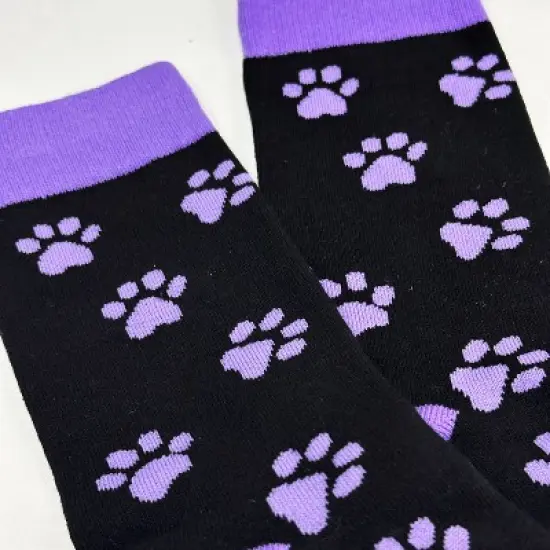 Purple Paw Print Dog Lover Socks from the Sock Panda (Women's Sizes, Adult Medium) image {1}