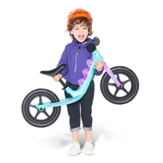 RoyalBaby Dinosaur 12 Inch Lightweight Magnesium Alloy Frame Toddler Kids Balance Bicycle with Adjustable Seat for Boys and Girls Ages 3 to 5 image {4}