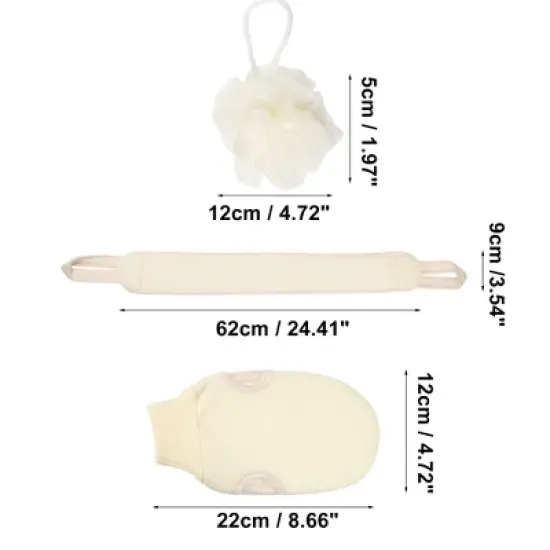 Unique Bargains Shower Bath Brush Kit 8.66"x4.72" 1 Set image {4}